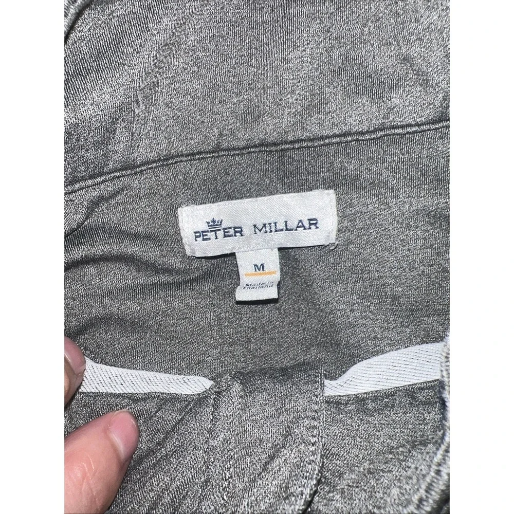 Peter Millar Perth Performance Quarter-Zip Mens Med Gray Golf Pullover Stretch